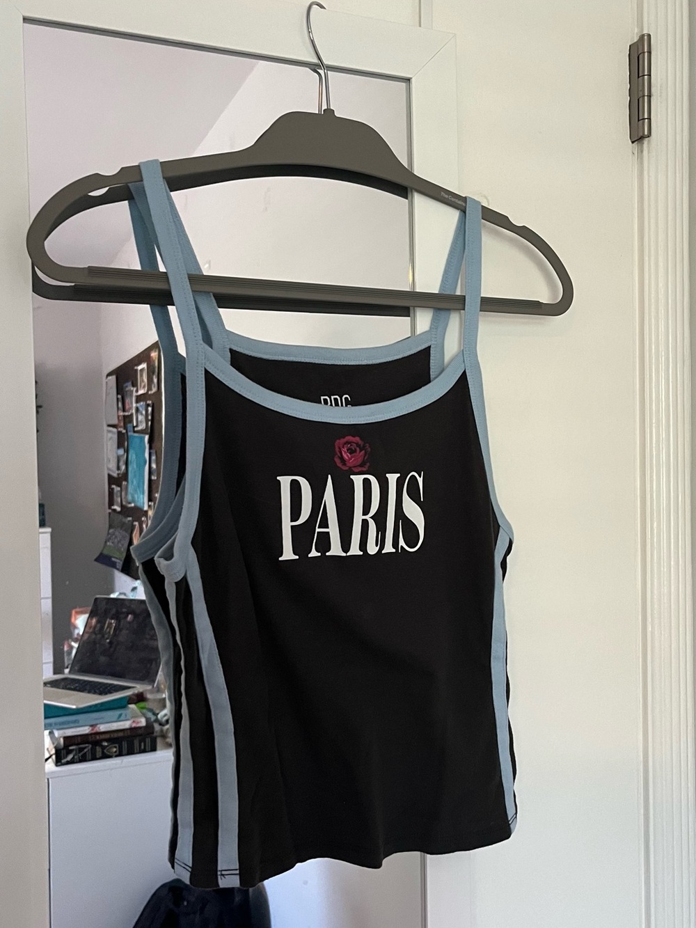 BDG Black Tank with Light Blue Trim